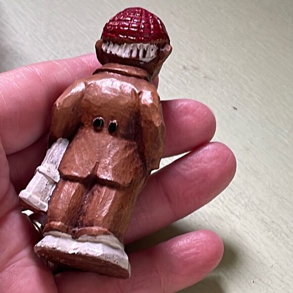 Lot of two vintage hand carved wooded figurines.cowboy golfer - Picture 8 of 12